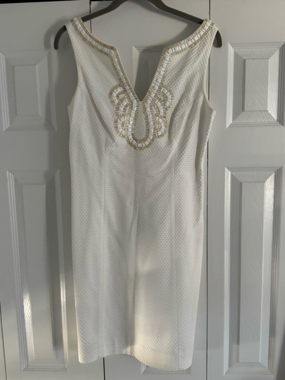Lilly Pulitzer Janice Shift Dress with Gold Embellishments. Size 4. Like new!